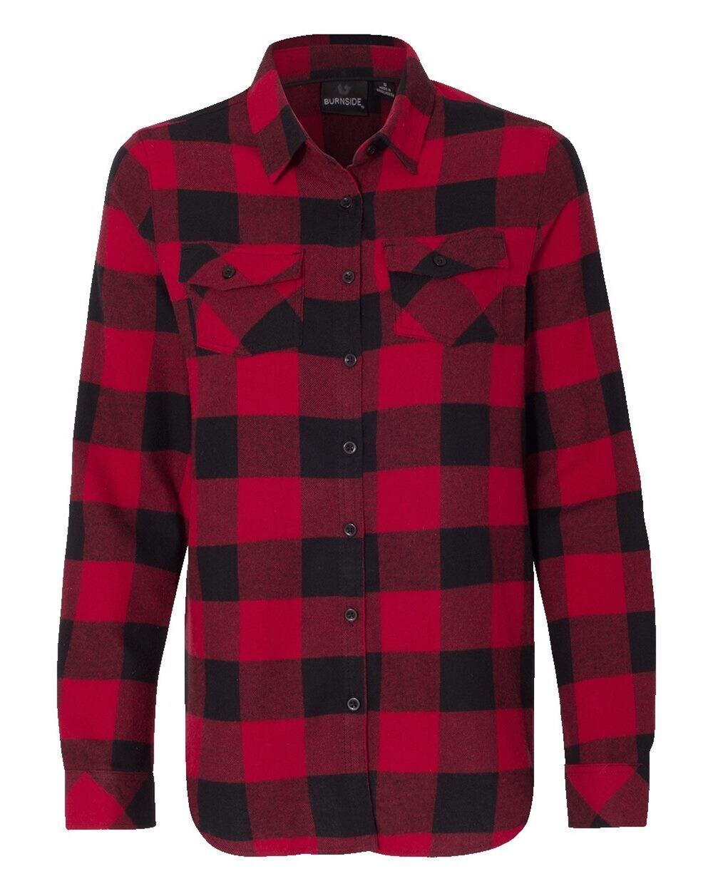 Burnside Womens 5210 Flannel Shirt, Size Women's Medium, Red Black Buffalo Plaid
